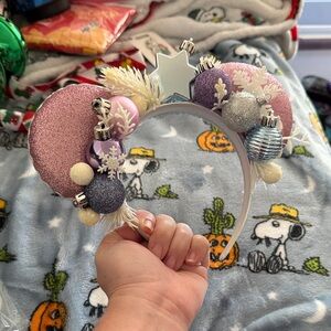 Festive Mickey Ears Headband with Ornaments